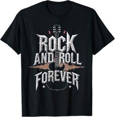 Rare Guitar Forever T-Shirt Vintage Rock and Roll Music Retro Classic Graphic