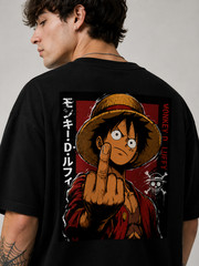 Anime Oversized T Shirt Japanese Streetwear Luffy Graphic Tee Unisex Cotton Top