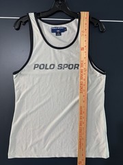 Vintage Ralph Lauren Polo Sport Tank Top Mens Large Spell Out Gray Outdoor Beach