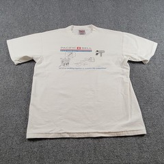 Vintage Pacific Bell Shirt Mens Large White Bill Processing Graphic Oneita USA