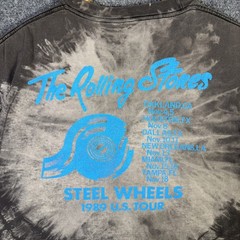 Vintage Rolling Stones Shirt Mens Large Black 1989 Steel Wheels Tour Faded 80s