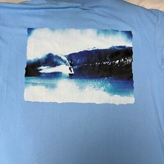 Reyn Spooner Surf Graphic Hawaiian Aloha T-Shirt Limited Issue Casual Blue XL