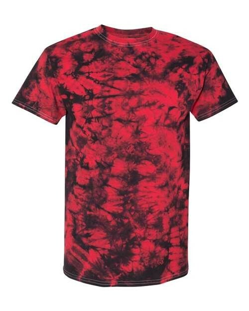 Dyenomite – Black/Red Crystal Tie-Dyed T-Shirt – L (large) 200CR NEW