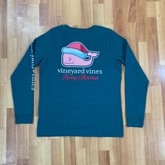 Vineyard Vines Shirt Mens Small Green Whale Merry Christmas Long Sleeve NWT