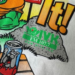Vtg WIVK 107.7 TN Vols Network Promo Shirt Crushin It Frog Football Gildan Sz L