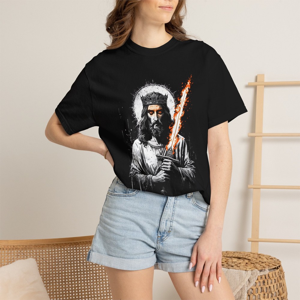 Second Coming of Jesus Flaming Eyes T-shirt, Christian Streetwear
