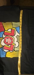 SUNA Men’s XL Black LOL Pop Art Graphic Print Crew Neck Cotton Knit T-Shirt