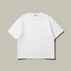 COS Mens White Oversized Pocket T-Shirt Heavyweight Cotton Viscose Large Costal