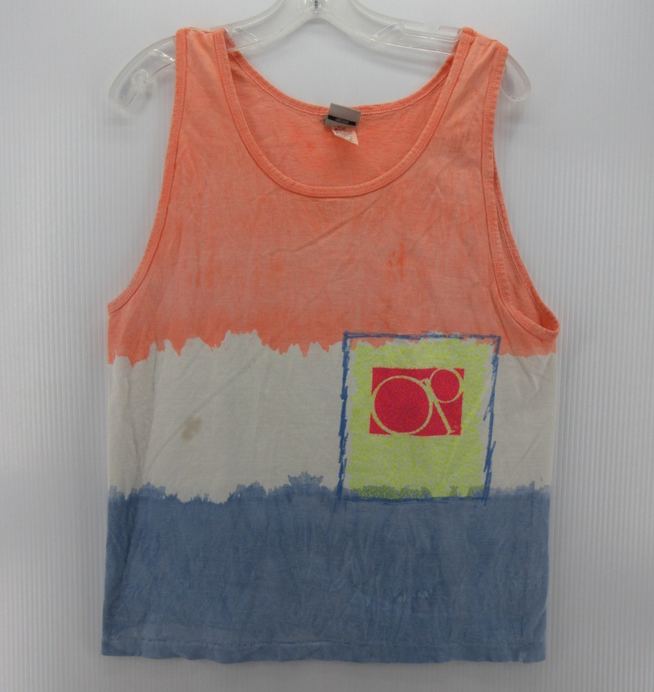 VTG Ocean Pacific Shirt Men Medium Orange OP Tank Top Artistic Surf Skate 80s *