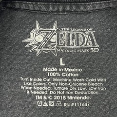 Zelda Majora’s Mask 3D Link Faded Graphic Game T-Shirt Black Size L