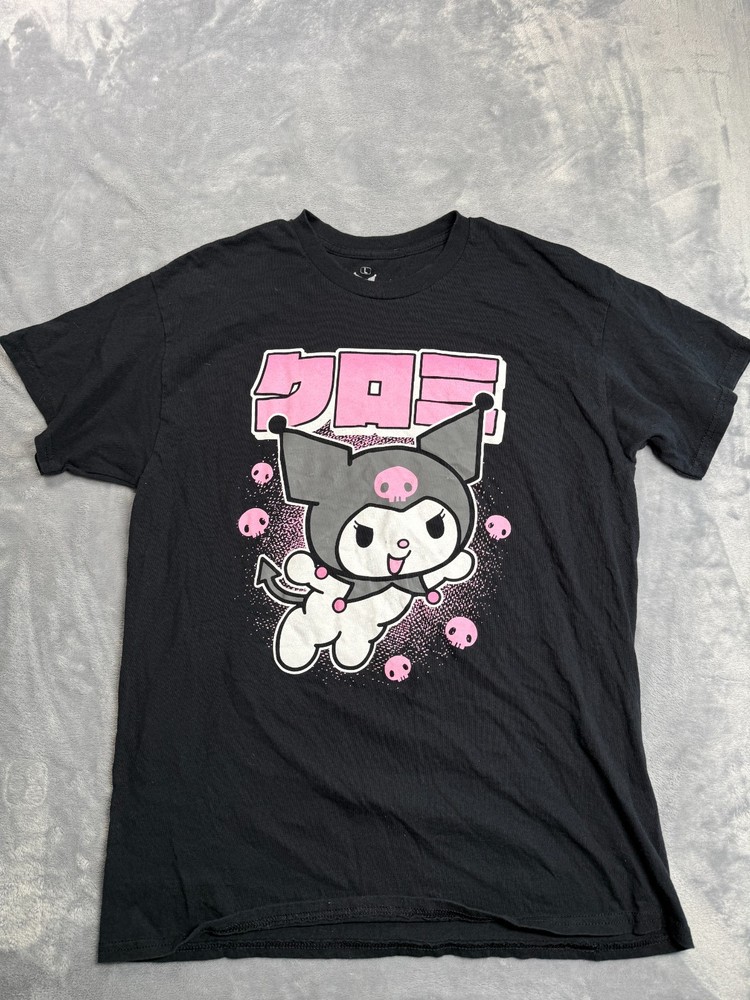 Kuromi by Sanrio Graphic T Shirt Mens Large Black Cotton Short Sleeve