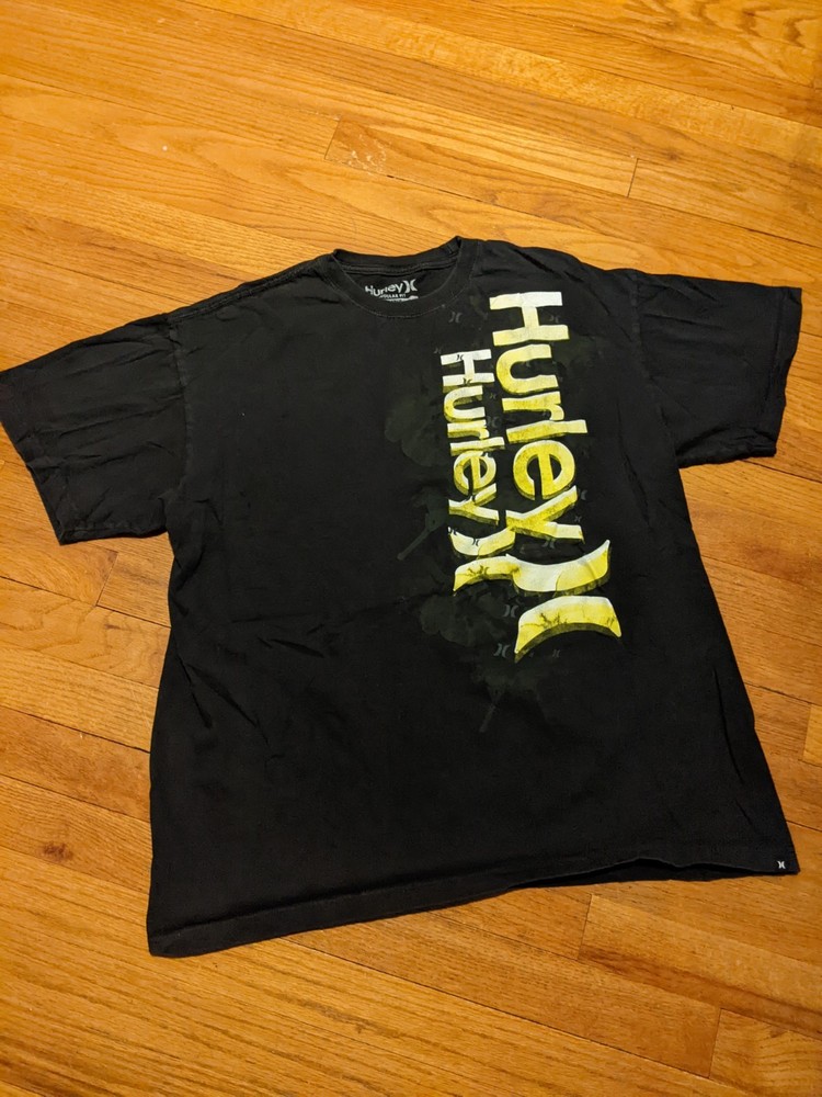 Hurley Surf Black Yellow Men’s T-shirt sz XL