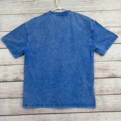 NOISSEY Graphic T-Shirt Mens Size M Blue Mineral Wash Streetwear Balaclava Tee