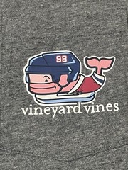 Vineyard Vines Gray Long Sleeve Pocket Tee Shirt Small Navy Pink Whale Graphic