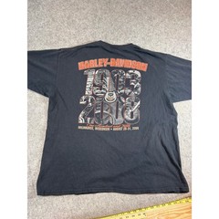 Harley Davidson Shirt Mens Black Graphic 105th Anniversary Motorcycle Tee 2XL