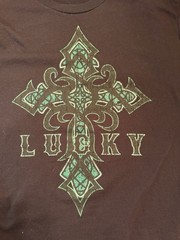 St Patrick’s Day Men’s Size M (38-40) Celtic Cross Lucky Graphic T-Shirt Black
