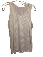 Men’s Mesh Tank Top Quick-Drying Fitness NWOT size Medium US White Poly stretch