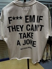 BRAND NEW – Bottega Desires Tee T-Shirt F**k Joke (M) White Black