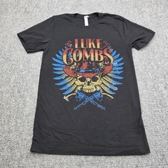 Extra Large Luke Combs Tour Shirt Black Skull Country Music Concert Graphic Tee