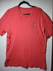 TravisMathew Men’s T-Shirt Size L Red Heather Palm Tree Graphic Tee