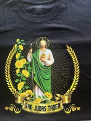 Athletic Works San Judas Tadeo T-Shirt Black Crewneck Unisex San Judas Tadeo