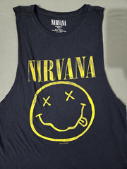 Nirvana shirt small sleveless navy blue fits like a large mens