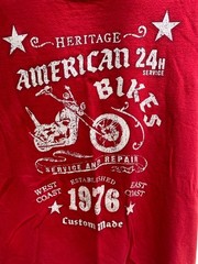 Faded Glory American Bikes Sleeveless T Shirt Men M 38-40 Red Motorcycle Graphic