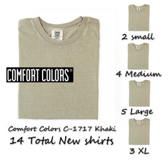 Comfort Colors C-1717 Khaki T Shirts 14 total