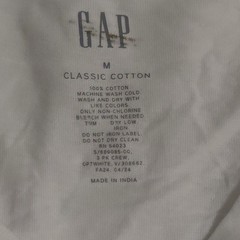 Gap Classic Cotton Men’s Solid White Crew Neck Short Sleeve T-Shirt Size M