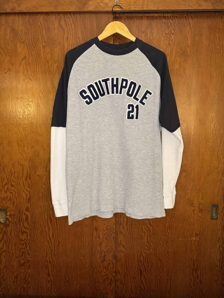 2XL XXL Y2K SouthPole Long Sleeve Thermal Shirt Streetwear Skater Hip Hop