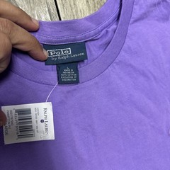 NWT VTG Polo Ralph Lauren Crew Neck Tee L Purple Single Stitch Logo Embroidered