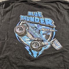 Blue Thunder Ford Monster Truck Shirt Mens XL Black Double-Sided Graphic Tee