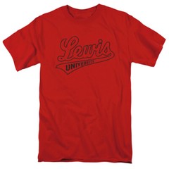 Lewis University Adult T-Shirt Distressed Primary, Red, S-5XL