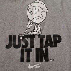 Nike Golf T Shirt Mens XXL Gray Just Tap It In Golf Ball Graphic Short Sleeve
