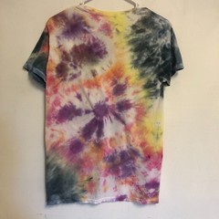 Vintage Hand tie-Dyed T-Shirt Adult Sz S Hanes 100% Cotton multicolor hippie