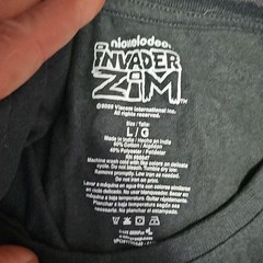 Nickelodeon Invader Zim GIR Graphic T-Shirt Gray Crew Neck Tagless L/G