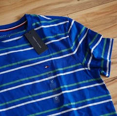 Tommy Hilfiger Men’s Short Sleeve Crew-Neck Stripe Tee T-Shirt