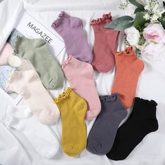 10 Pair Women Ruffle Socks Aesthetic Frilly Ankle Socks Cuff Stocking Knit La…