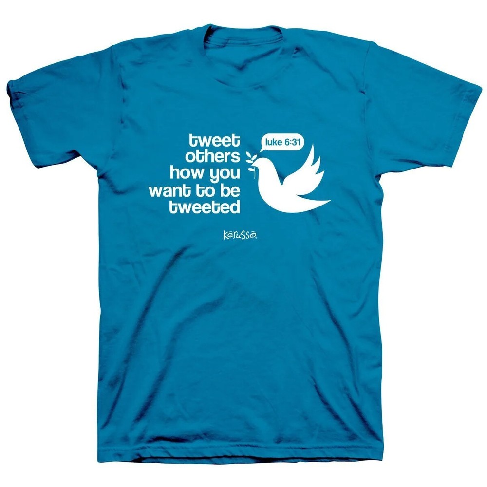 Kerusso Christian Tweet Short Sleeve T-Shirts, Pacific Blue, Unisex, S-3XL-NEW