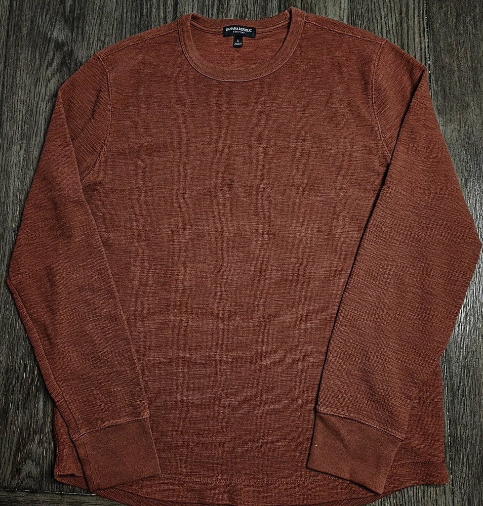 Mens Banana Republic Core Temp Long Sleeve Slub Thermal Shirt Size Large