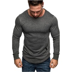 Zonbailon men’s long sleeve slim fit crew neck solid color soft quick dry