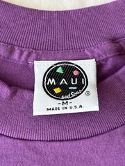 Maui And Sons Shirt Men Medium Purple Shark Neon Surf Skate Single Stitch 90s
