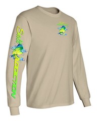 Salt Addiction Saltwater Dolphin Fishing Long Sleeve T Shirt Mahi Mahi Cotton