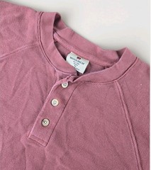 Woolrich Men’s M Burgandy Red Henley Long Sleeve Shirt Waffle Knit Cotton