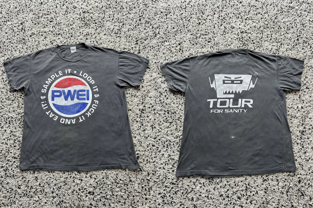 1991 Pop Will Eat Itself PWEI Tour For Sanity Reprint T Shirt Full Size S-5XL