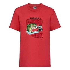 Fishing Beats Bad Day At Work Humour Novelty T Shirt Various Colours And Sizes