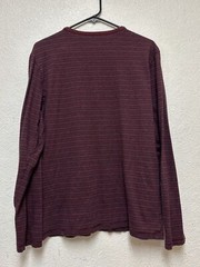 Patagonia Men’s Burgandy Stripes Long Sleeve Henley Shirt Organic Cotton Sz M