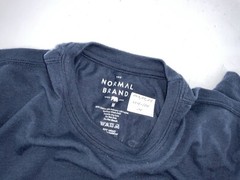 The Normal Brand Pocket T-Shirt Long Sleeve M Navy Cotton Poly Rayon YGI U4-104