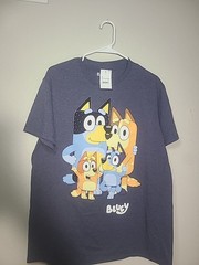 Bluey New Adult T-Shirt -Chilli Bandit Bingo Bluey XL New! With Tags