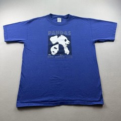 Vintage San Diego Zoo Pandas T-Shirt Mens Large Blue Nature Animals California